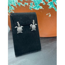 Turtle French Wire Metal Earring